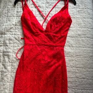 Elegant Red Lace Dress